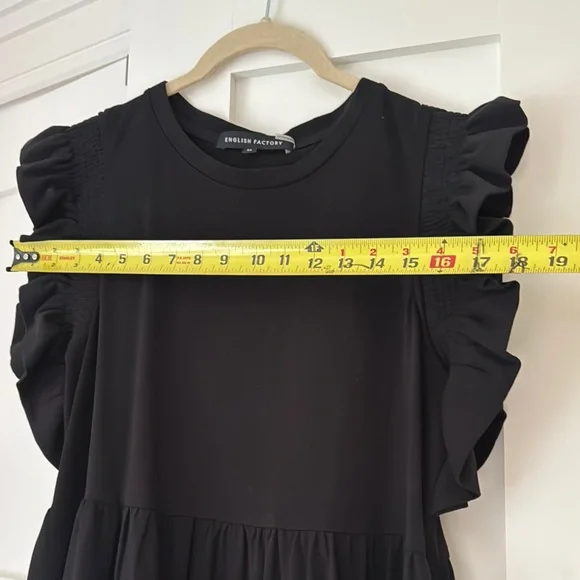 English Factory Black Ruffle Sleeve Dress - Picture 7 of 8